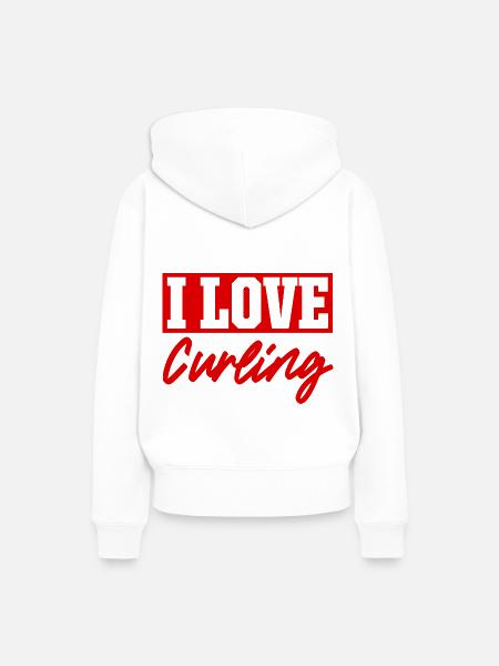 Ich liebe Curling - Frauen Premium Bio Hoodie - Weiß