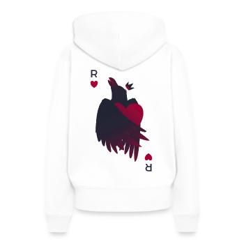 Raven Heart - Crow King - Sweat à capuche Premium bio Femme - blanc - Dos - Julia (174cm)