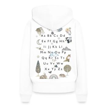Fauna des Waldes. - Frauen Premium Bio Hoodie - Weiß - Hinten - Julia (174cm)