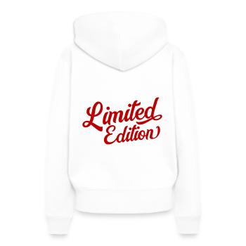 Limited Edition - Sweat à capuche Premium bio Femme - blanc - Dos - Julia (174cm)