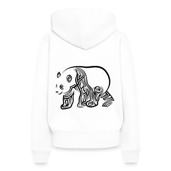 Tatouage tribal Panda - Sweat à capuche Premium bio Femme - blanc - Dos - Julia (174cm)