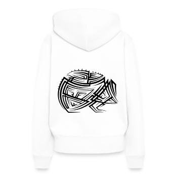 Tatouage tribal de hérisson - Sweat à capuche Premium bio Femme - blanc - Dos - Julia (174cm)