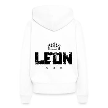 Léon - Sweat à capuche Premium bio Femme - blanc - Dos - Julia (174cm)
