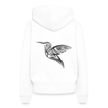 Tatouage tribal de colibri - Sweat à capuche Premium bio Femme - blanc - Dos - Julia (174cm)