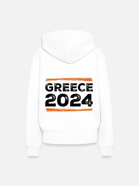 Greece 2024 Spruch - Frauen Premium Bio Hoodie - Weiß