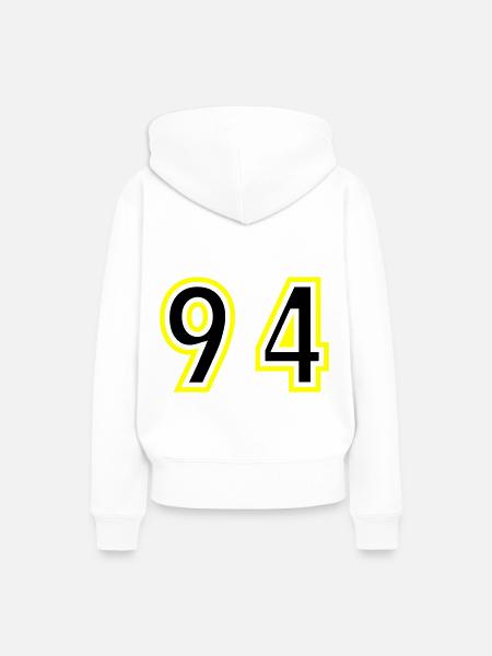 94 Zahl College - Frauen Premium Bio Hoodie - Weiß