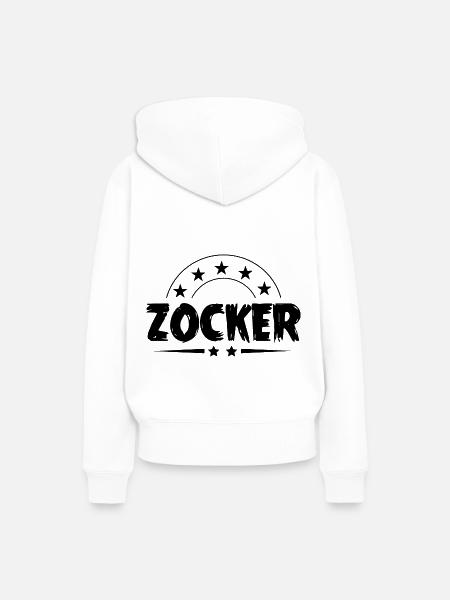 Zocker Gamer - Frauen Premium Bio Hoodie - Weiß