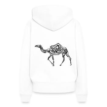 Tatouage tribal camel - Sweat à capuche Premium bio Femme - blanc - Dos - Julia (174cm)
