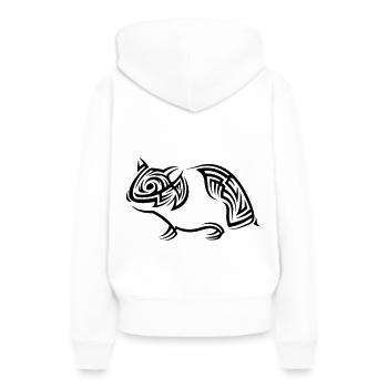 Tatouage tribal hamster - Sweat à capuche Premium bio Femme - blanc - Dos - Julia (174cm)