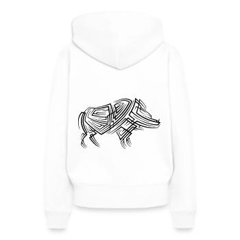 Tatouage tribal de sanglier - Sweat à capuche Premium bio Femme - blanc - Dos - Julia (174cm)