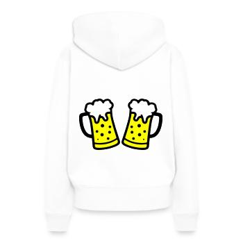 Chope de bière symbole de bière - Sweat à capuche Premium bio Femme - blanc - Dos - Julia (174cm)