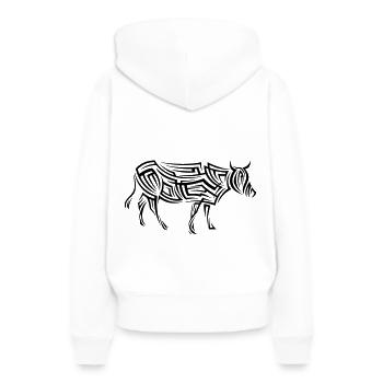 Tatouage tribal de vache - Sweat à capuche Premium bio Femme - blanc - Dos - Julia (174cm)