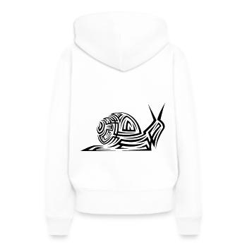 Tatouage tribal d’escargot - Sweat à capuche Premium bio Femme - blanc - Dos - Julia (174cm)