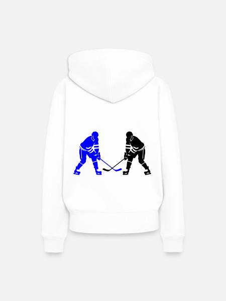 Ice Hockey Spieler Silhouette - Frauen Premium Bio Hoodie - Weiß
