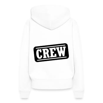 Crew Stempel - Frauen Premium Bio Hoodie - Weiß - Hinten - Julia (174cm)