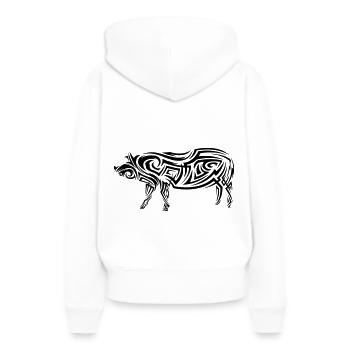 Tatouage tribal de cochon - Sweat à capuche Premium bio Femme - blanc - Dos - Julia (174cm)