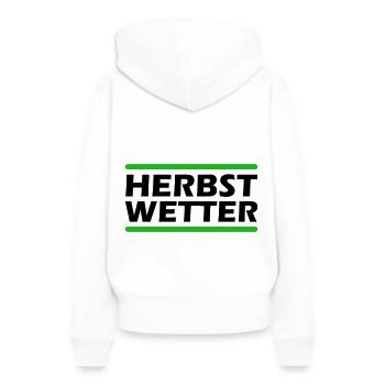 Herbst Wetter - Frauen Premium Bio Hoodie - Weiß - Hinten - Julia (174cm)