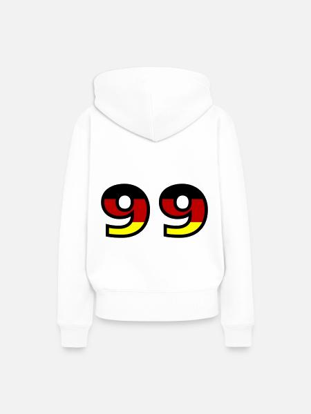 99 Zahl Deutschland Trikot - Ekologisk premiumluvtröja dam - vit