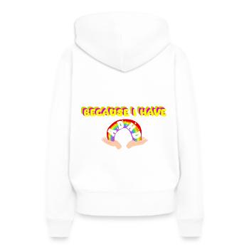 Neurodivergent Queen - Sweat à capuche Premium bio Femme - blanc - Dos - Julia (174cm)