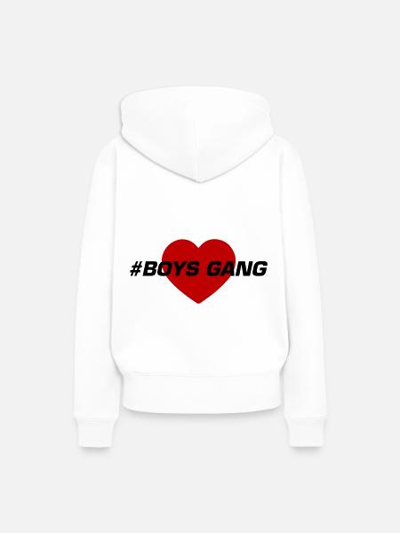 Boys Gang Herz Liebe - Frauen Premium Bio Hoodie - Weiß