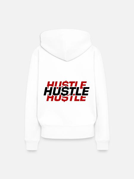 Hustle Quote - Frauen Premium Bio Hoodie - Weiß
