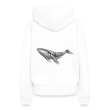Tatouage tribal de baleine - Sweat à capuche Premium bio Femme - blanc - Dos - Julia (174cm)