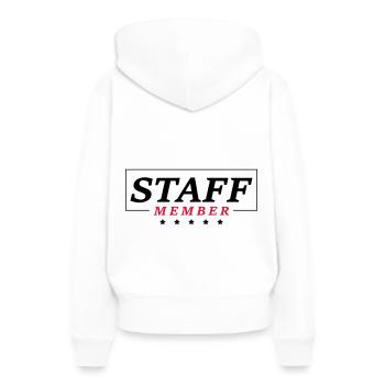 staff member - Sweat à capuche Premium bio Femme - blanc - Dos - Julia (174cm)