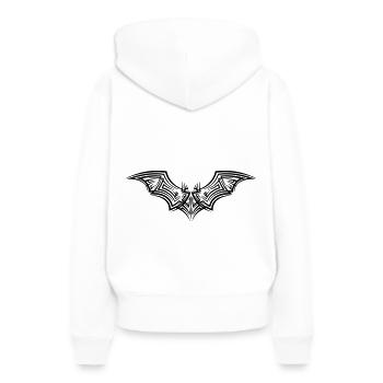 Fledermaus Tribal Tattoo - Frauen Premium Bio Hoodie - Weiß - Hinten - Julia (174cm)