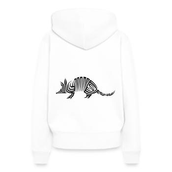 Tatouage tribal Armadillo - Sweat à capuche Premium bio Femme - blanc - Dos - Julia (174cm)