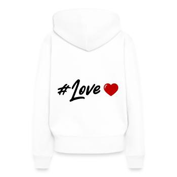 Liebe Herz - Frauen Premium Bio Hoodie - Weiß - Hinten - Julia (174cm)