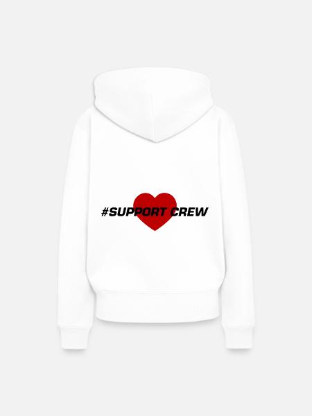 Support Crew Herz Liebe - Frauen Premium Bio Hoodie - Weiß