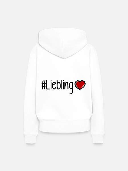 Liebling Herz - Frauen Premium Bio Hoodie - Weiß
