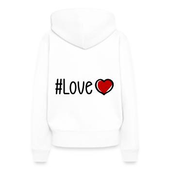 Liebe Herz - Frauen Premium Bio Hoodie - Weiß - Hinten - Julia (174cm)