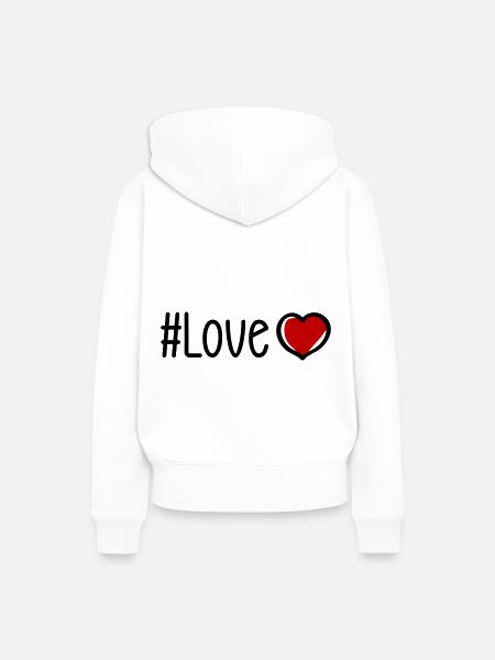 Liebe Herz - Frauen Premium Bio Hoodie - Weiß