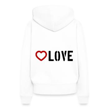 Liebe Herz - Frauen Premium Bio Hoodie - Weiß - Hinten - Julia (174cm)