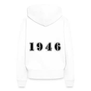 1946 Jahr Geburtstag - Frauen Premium Bio Hoodie - Weiß - Hinten - Julia (174cm)