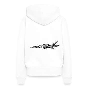 Tatouage tribal d’alligator - Sweat à capuche Premium bio Femme - blanc - Dos - Julia (174cm)