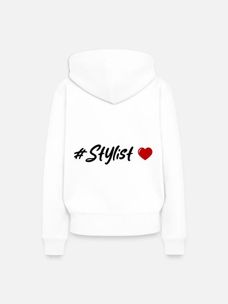 Stylist Herz - Frauen Premium Bio Hoodie - Weiß