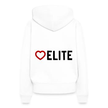 Cœur d’élite - Sweat à capuche Premium bio Femme - blanc - Dos - Julia (174cm)