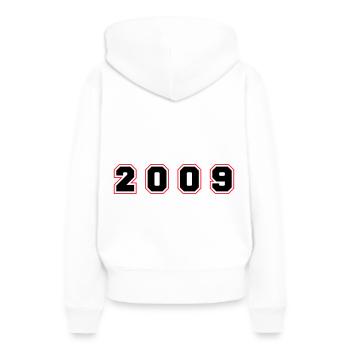 2009 Jahr Zahl - Frauen Premium Bio Hoodie - Weiß - Hinten - Julia (174cm)