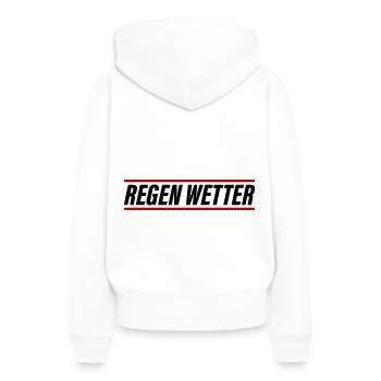 Regen Wetter - Frauen Premium Bio Hoodie - Weiß - Hinten - Julia (174cm)