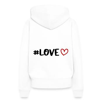 Liebe Herz - Frauen Premium Bio Hoodie - Weiß - Hinten - Julia (174cm)