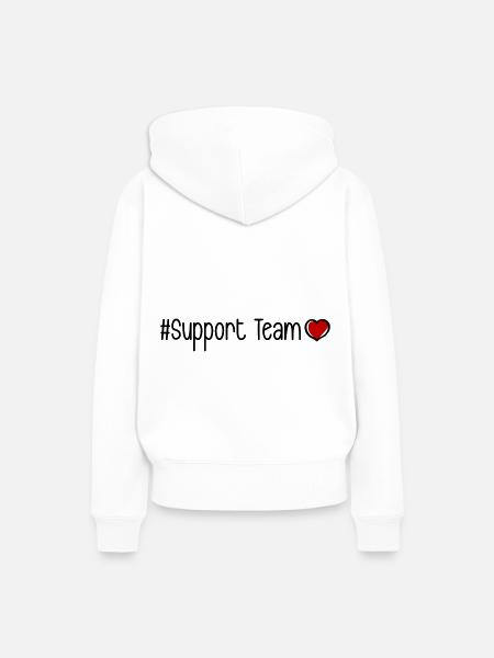 Support Team Herz - Frauen Premium Bio Hoodie - Weiß