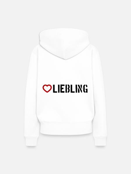 Liebling Herz - Frauen Premium Bio Hoodie - Weiß