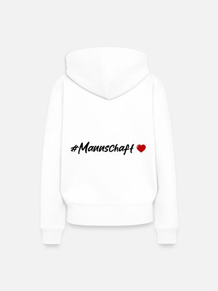 Mannschaft Herz - Frauen Premium Bio Hoodie - Weiß