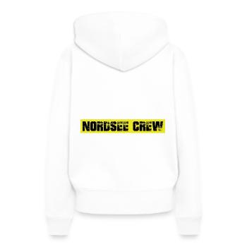 Équipage de la mer du Nord - Sweat à capuche Premium bio Femme - blanc - Dos - Julia (174cm)