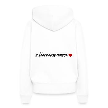 Cœur sincère - Sweat à capuche Premium bio Femme - blanc - Dos - Julia (174cm)