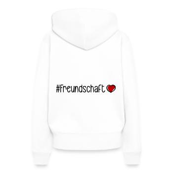 Cœur d’amitié - Sweat à capuche Premium bio Femme - blanc - Dos - Julia (174cm)
