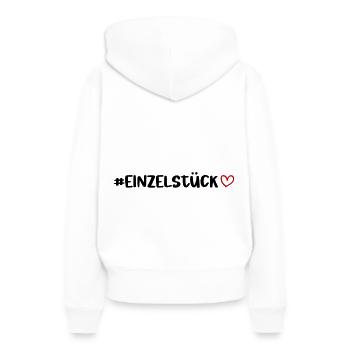 Morceau de coeur unique - Sweat à capuche Premium bio Femme - blanc - Dos - Julia (174cm)