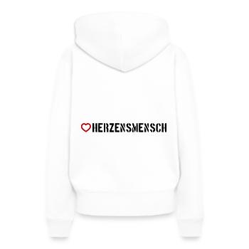 Cœur sincère - Sweat à capuche Premium bio Femme - blanc - Dos - Julia (174cm)